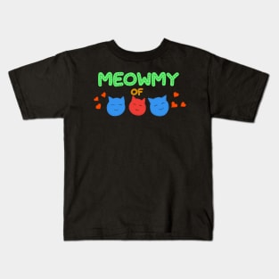 Meowmy of two boys and a girl Kids T-Shirt